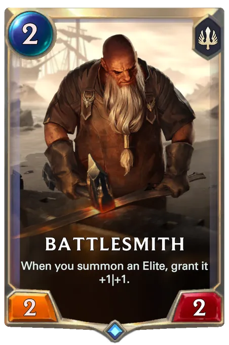 Battlesmith. When you summon an Elite, grant it +1|+1.