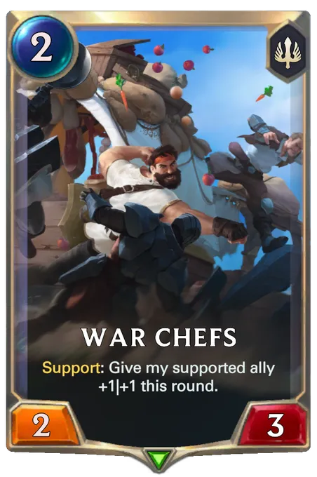 War Chefs. Support: Give my supported ally +1|+1 this round.