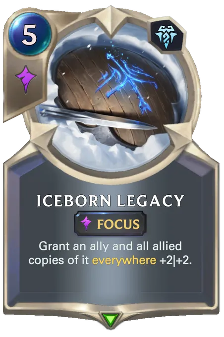 Iceborn Legacy. Grant an ally and all allied copies of it everywhere +2|+2.