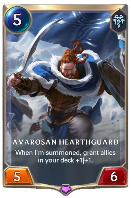 Avarosan Hearthguard . When I'm summoned, grant allies in your deck +1|+1.
