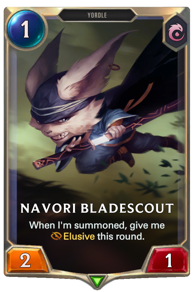 Navori Bladescout. When I'm summoned, give me Elusive this round.
