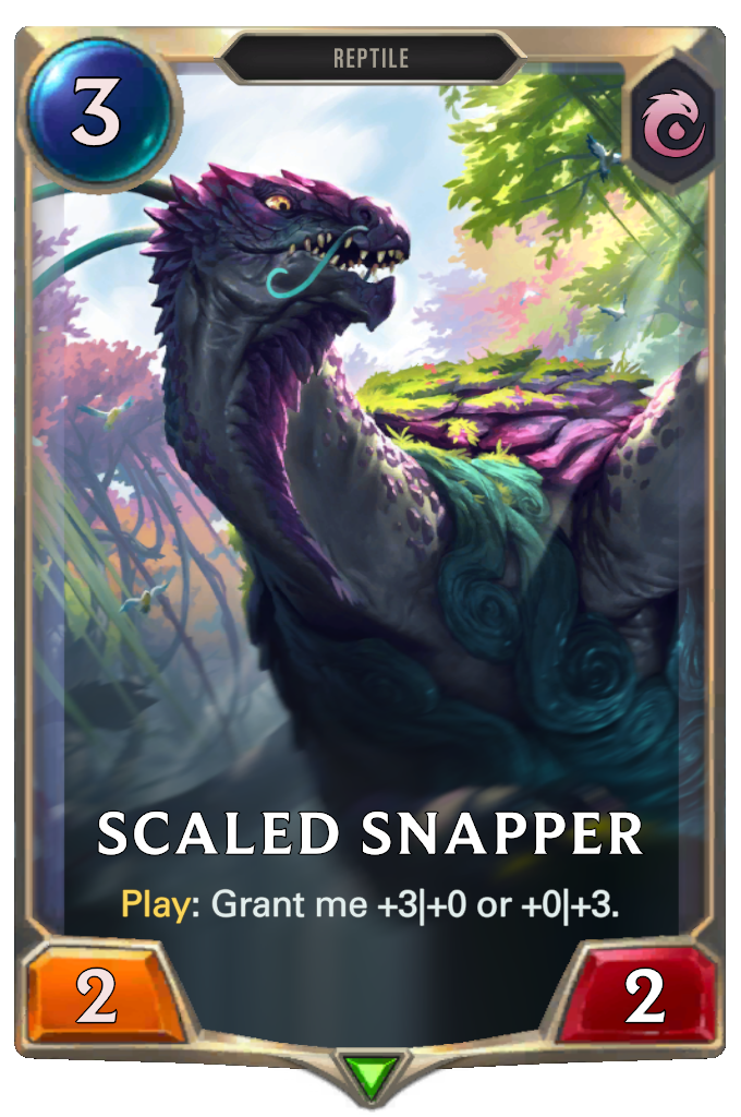 Scaled Snapper. Play: Grant me +3|+0 or +0|+3.