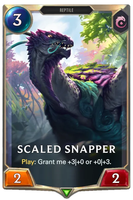 Scaled Snapper. Play: Grant me +3|+0 or +0|+3.