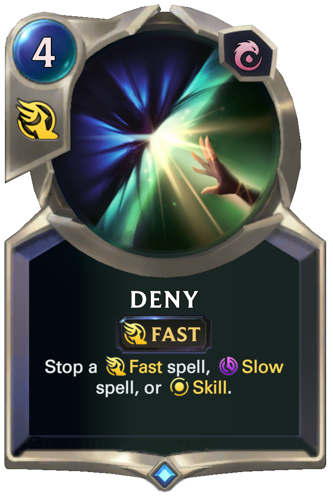 Deny. Stop a Fast spell, Slow spell, or Skill.