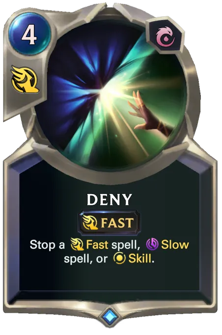 Deny. Stop a Fast spell, Slow spell, or Skill.