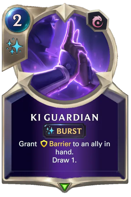 Ki Guardian. Grant Barrier to an ally in hand. Draw 1.