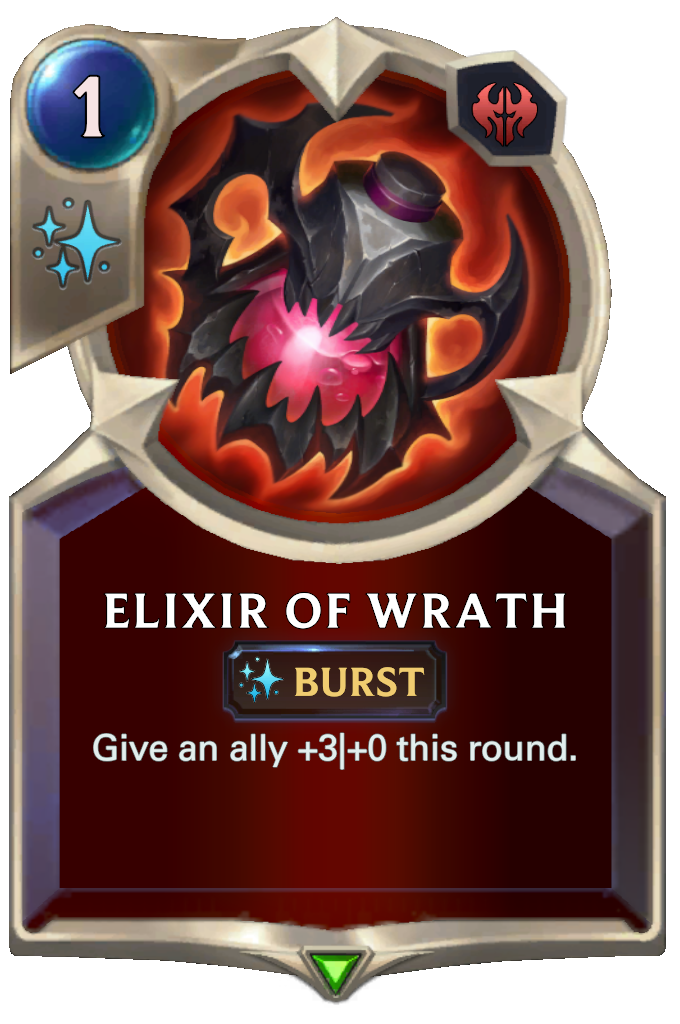 Elixir of Wrath. Give an ally +3|+0 this round.