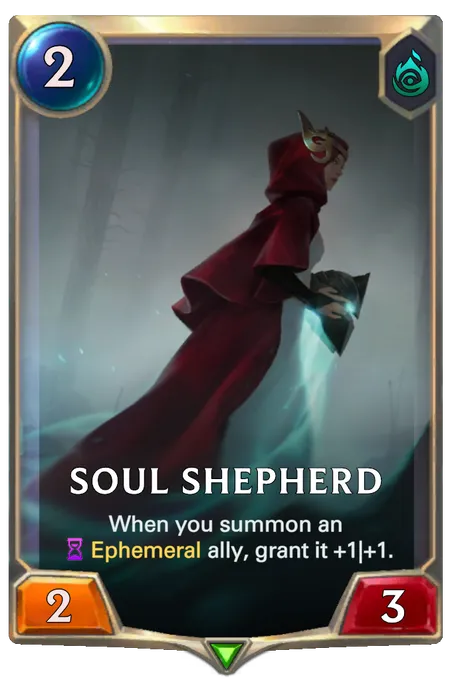 Soul Shepherd. When you summon an Ephemeral ally, grant it +1|+1.