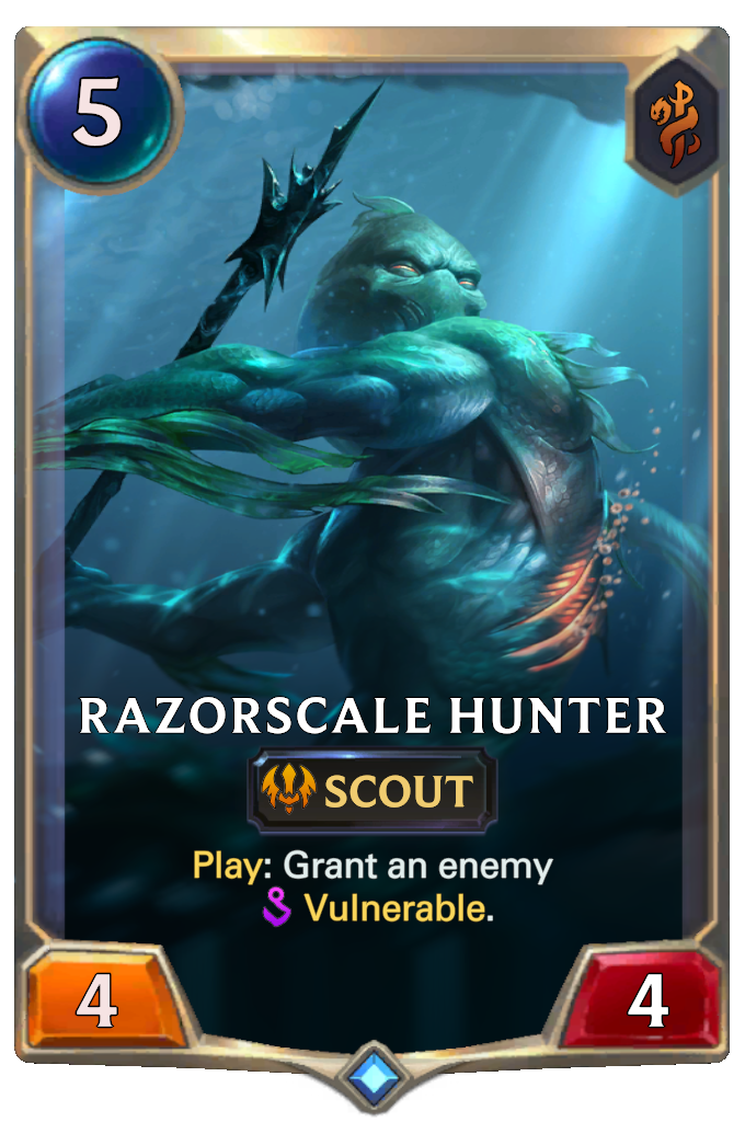 Razorscale Hunter. Play: Grant an enemy Vulnerable.