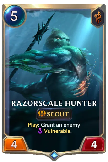 Razorscale Hunter. Play: Grant an enemy Vulnerable.