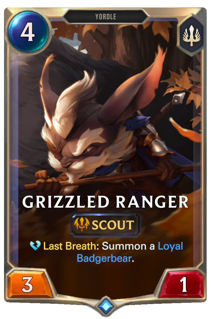 Grizzled Ranger. Last Breath: Summon a Loyal Badgerbear.