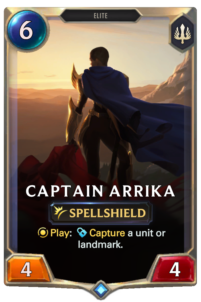 Captain Arrika. Play: Capture a unit or landmark.