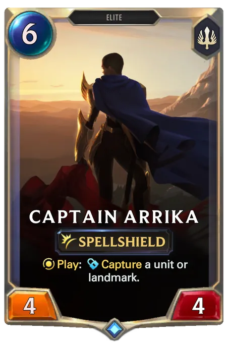 Captain Arrika. Play: Capture a unit or landmark.