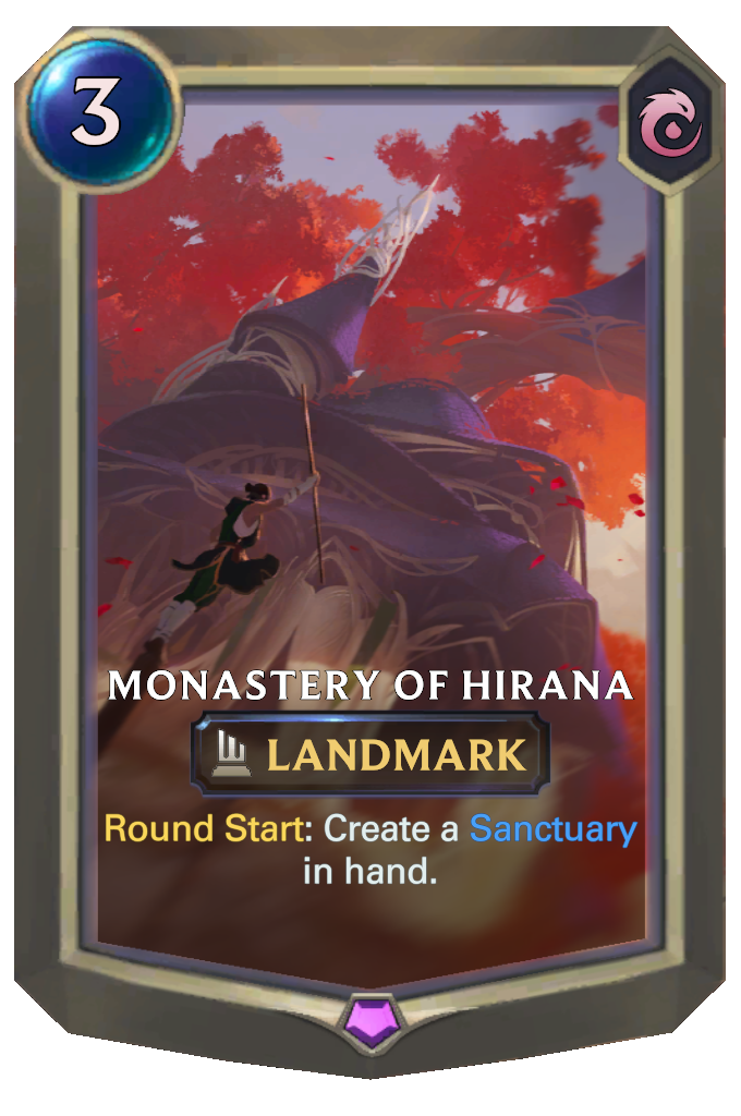 Monastery of Hirana. Round Start: Create a Sanctuary in hand.