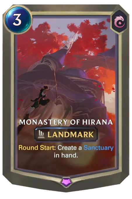 Monastery of Hirana. Round Start: Create a Sanctuary in hand.