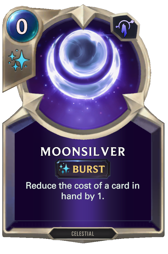 Moonsilver. Reduce the cost of a card in hand by 1.