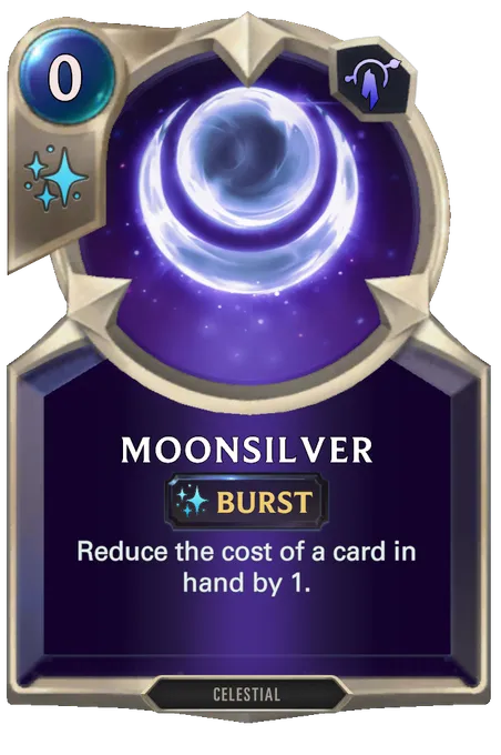 Moonsilver. Reduce the cost of a card in hand by 1.