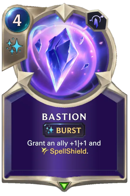 Bastion. Grant an ally +1|+1 and SpellShield.