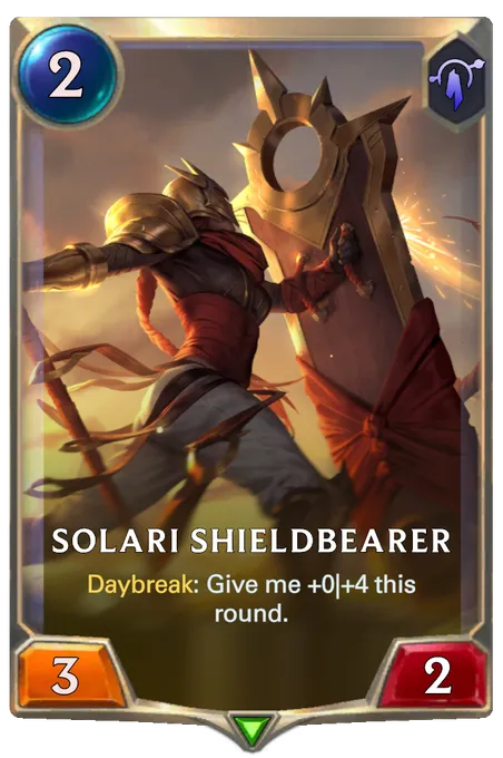 Solari Shieldbearer. Daybreak: Give me +0|+4 this round.