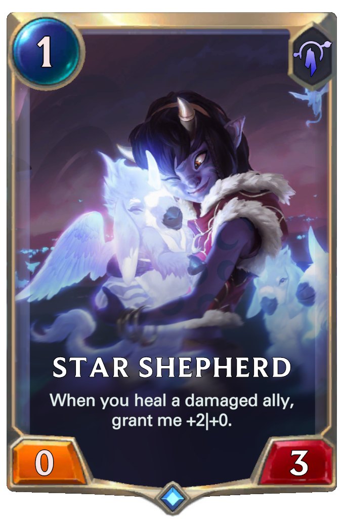 Star Shepherd. When you heal a damaged ally, grant me +2|+0.