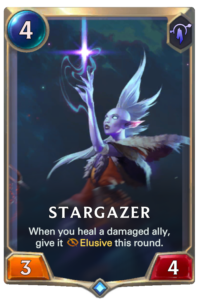 Stargazer. When you heal a damaged ally, give it Elusive this round.