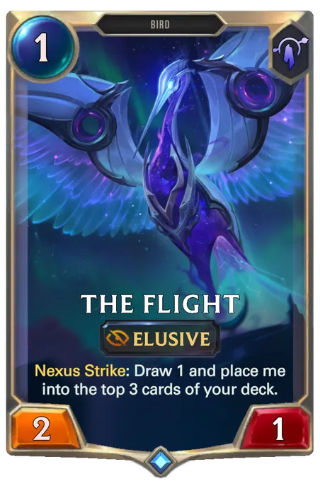 The Flight. Nexus Strike: Draw 1 and place me into the top 3 cards of your deck.