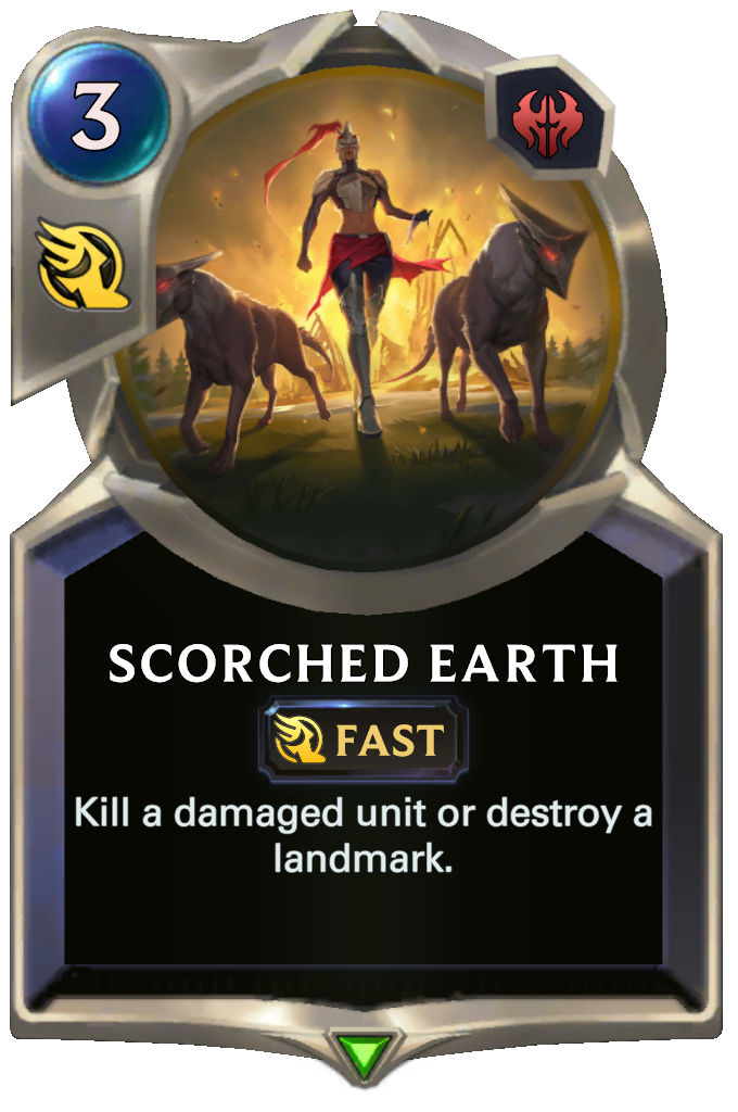Scorched Earth. Kill a damaged unit or destroy a landmark.