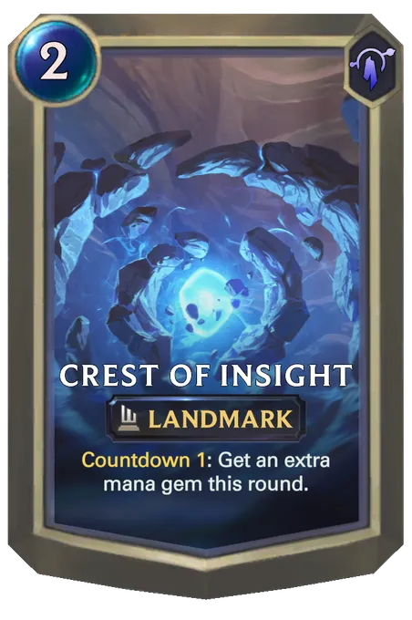 Crest of Insight. Countdown 1: Get an extra mana gem this round.