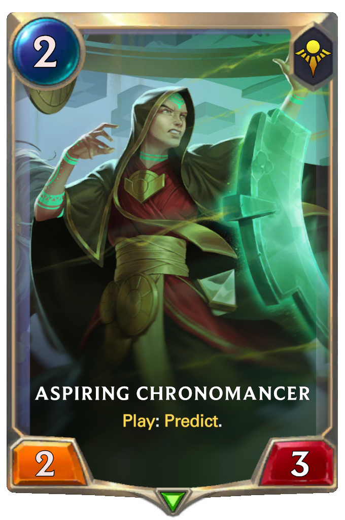 Aspiring Chronomancer. Play: Predict.