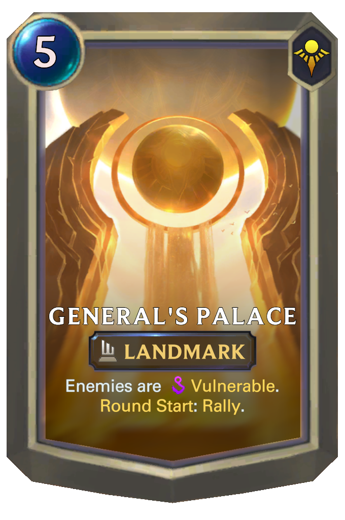 General's Palace. Enemies are Vulnerable. Round Start: Rally.