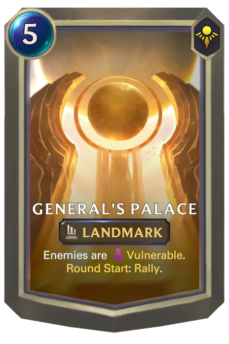 General's Palace. Enemies are Vulnerable. Round Start: Rally.