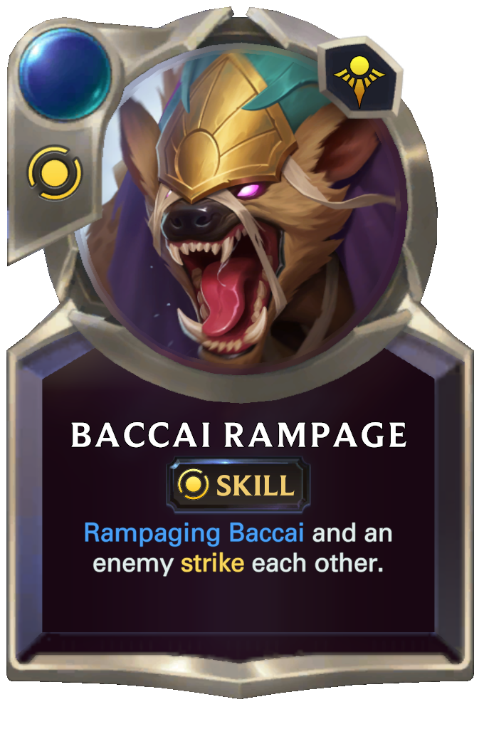 Baccai Rampage. Rampaging Baccai and an enemy strike each other.