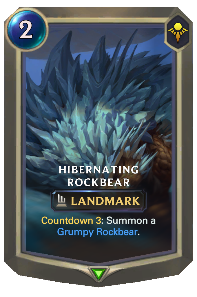 Hibernating Rockbear. Countdown 3: Summon a Grumpy Rockbear.