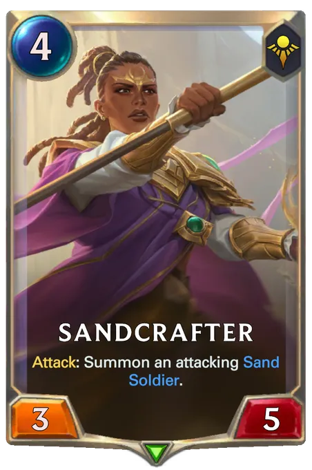 Sandcrafter. Attack: Summon an attacking Sand Soldier.