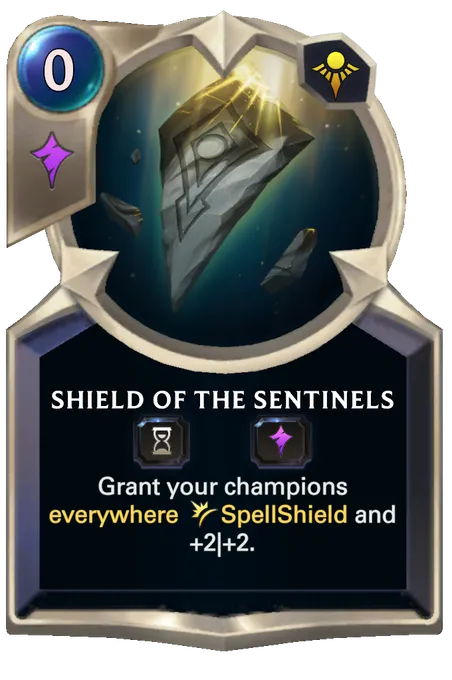Shield of the Sentinels. Grant your champions everywhere SpellShield and +2|+2.