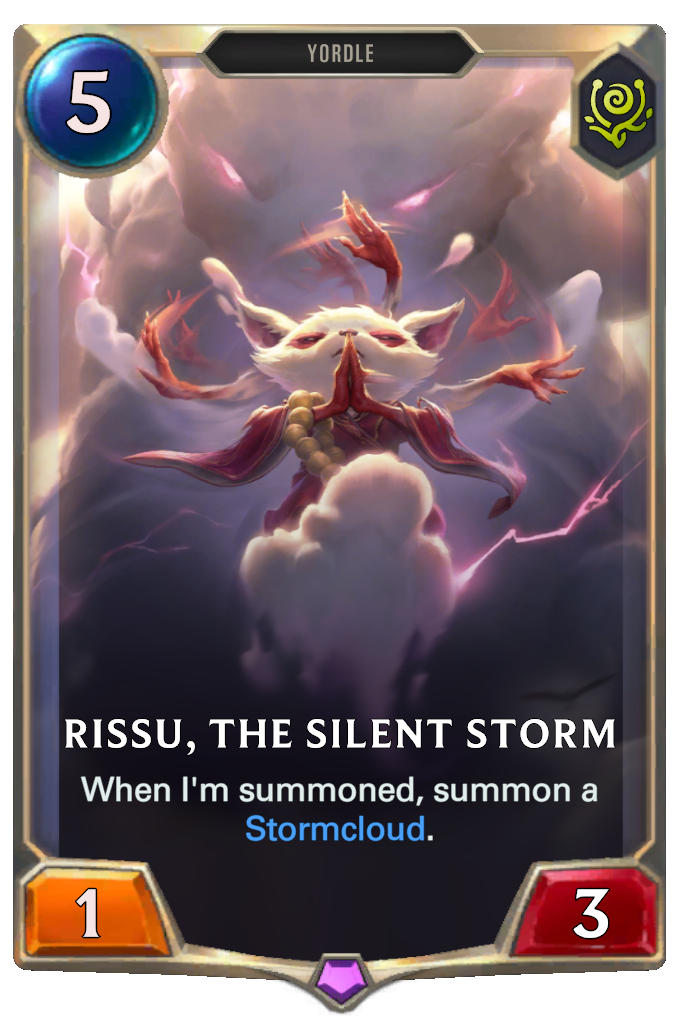 Rissu, The Silent Storm. When I'm summoned, summon a Stormcloud.