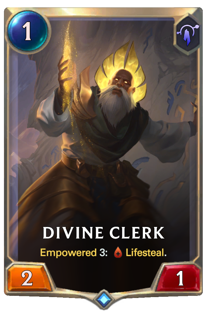 Divine Clerk. Empowered 3: Lifesteal.