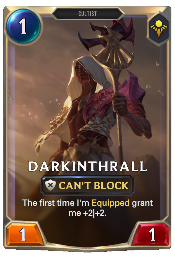 Darkinthrall. The first time I'm Equipped grant me +2|+2.
