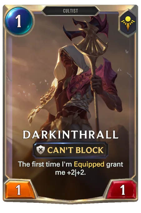 Darkinthrall. The first time I'm Equipped grant me +2|+2.