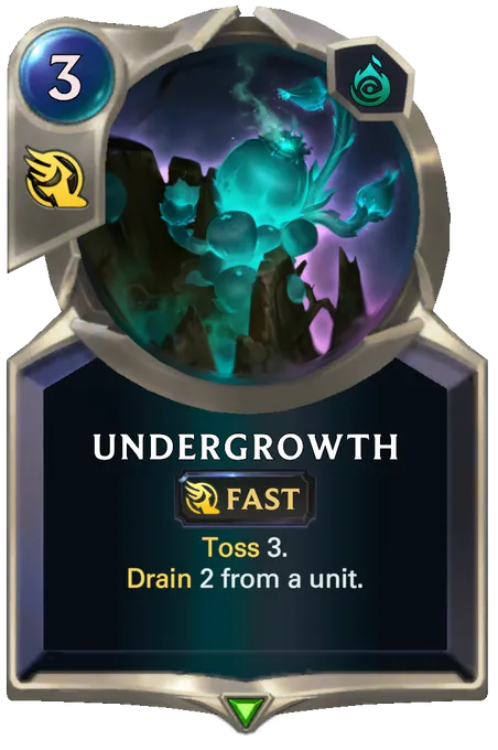 Undergrowth. Toss 3. Drain 2 from a unit.