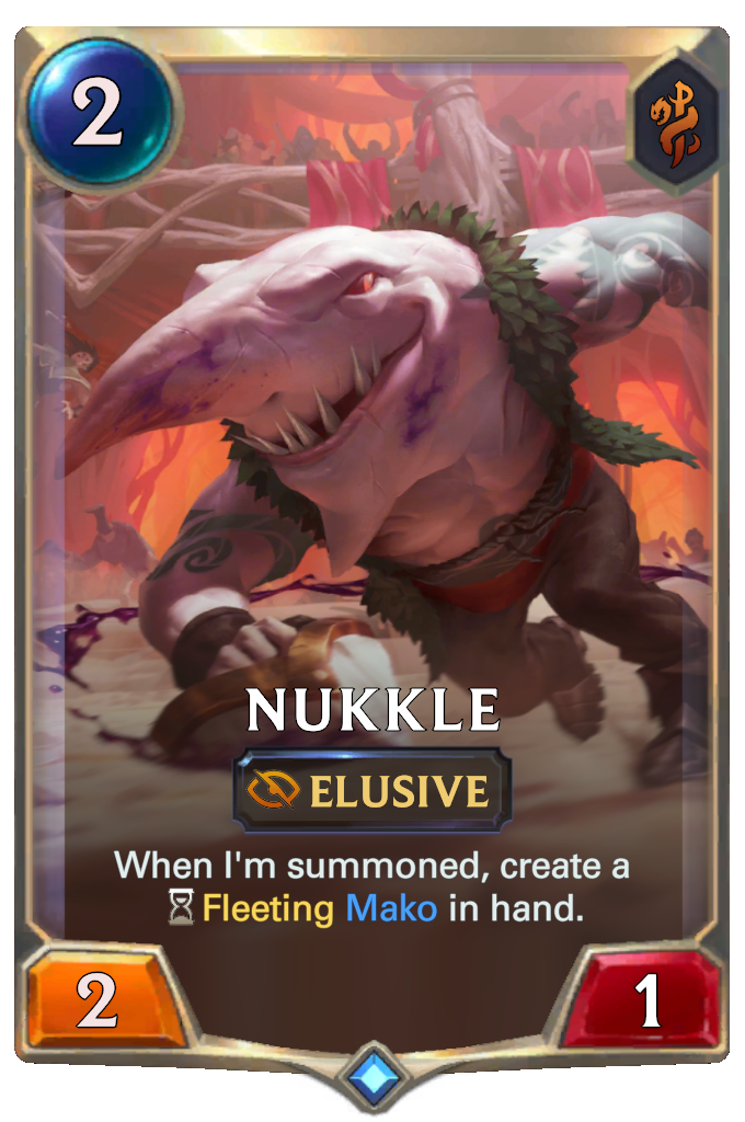 Nukkle. When I'm summoned, create a Fleeting Mako in hand.