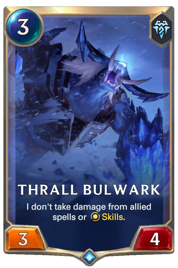 Thrall Bulwark. I don't take damage from allied spells or Skills.