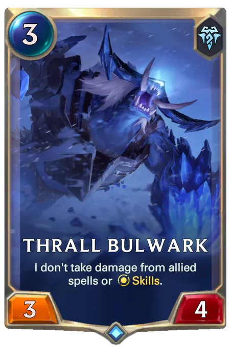 Thrall Bulwark. I don't take damage from allied spells or Skills.