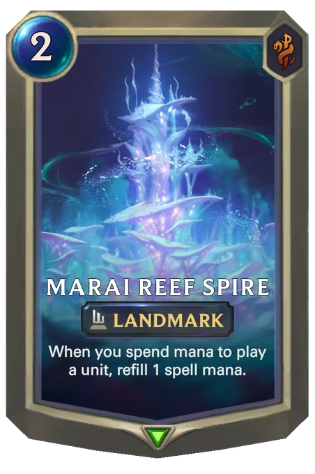 Marai Reef Spire. When you spend mana to play a unit, refill 1 spell mana.