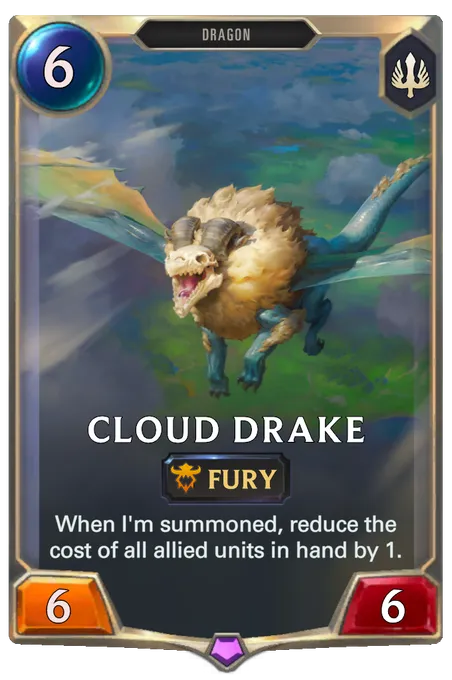 Cloud Drake. When I'm summoned, reduce the cost of all allied units in hand by 1.