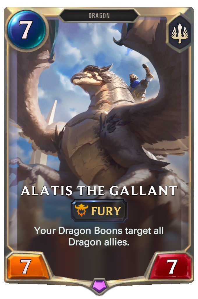 Alatis the Gallant. Your Dragon Boons target all Dragon allies.