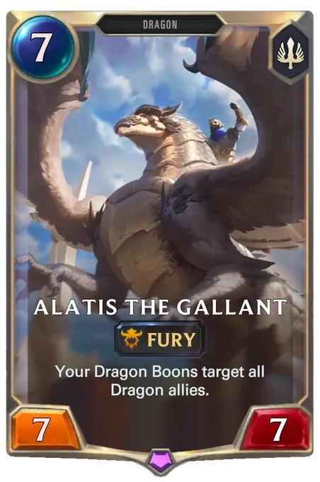 Alatis the Gallant. Your Dragon Boons target all Dragon allies.