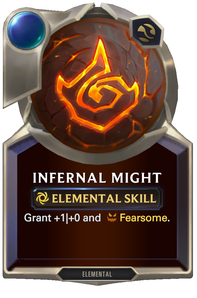 Infernal Might. Grant +1|+0 and Fearsome.