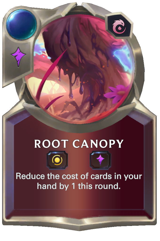 Root Canopy. Reduce the cost of cards in your hand by 1 this round.