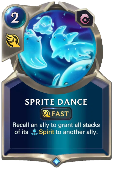 Sprite Dance. Recall an ally to grant all stacks of its Spirit to another ally.